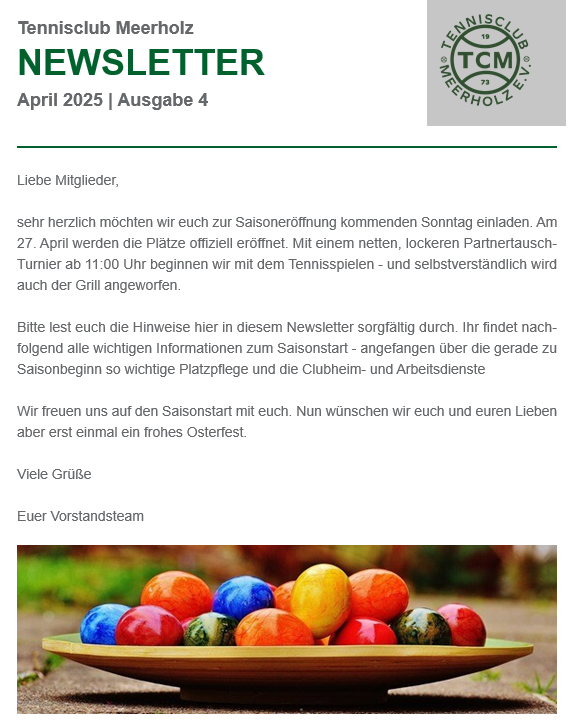 Newsletter 20 Apr 2025